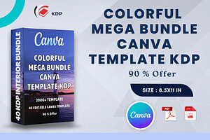 Colorful Mega Bundle Canva Template, a Stationery Template by Designmela01