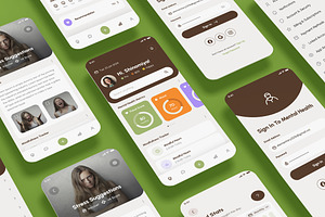 Mental, Health &Well-being App UI, an App Template by nagaredesignstudio