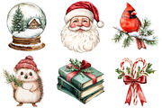 Watercolor Christmas Clipart, a Seasonal Illustration by CitraGraphics (Thumbnail 2 of 8)