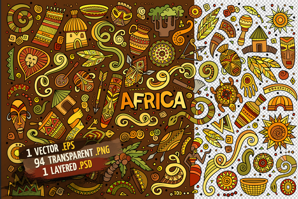 Africa Objects & Elements Set, an Object Graphic by BALABOLKA (Photo 2 of 4)