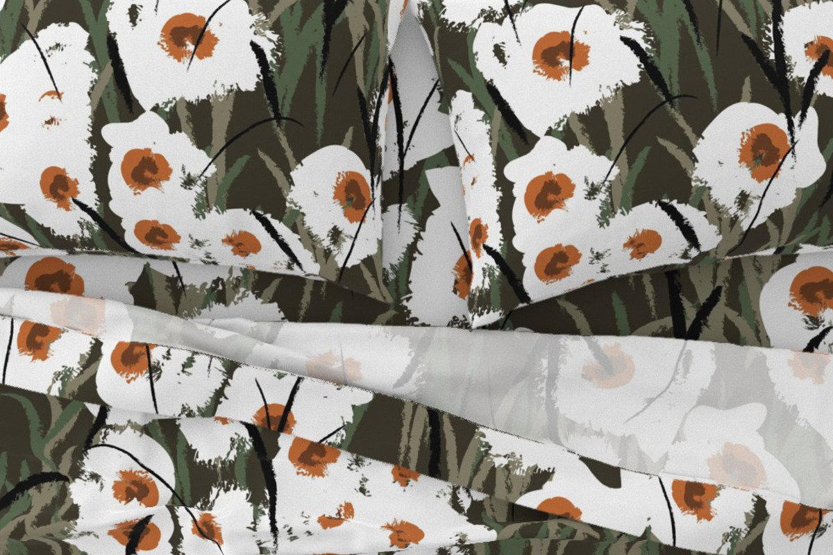 White impressionist flowers pattern, a Pattern Graphic by Nocito Design (Photo 2 of 5)