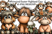 Whimsical Easter Highland Cow Clipar, an Illustration by Daily.Designs (Thumbnail 1 of 8)