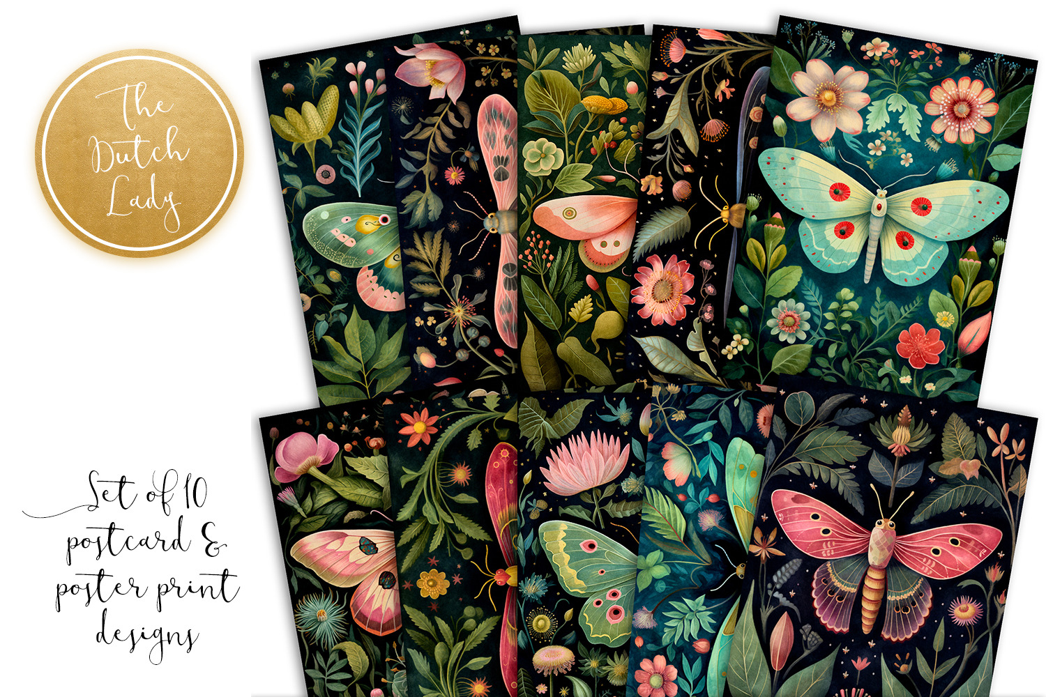 Botanical Moths Postcards & Prints, an Animal Illustration by The Dutch ...