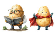 Funny Potato Watercolor Clipart, an Illustration by Dream Creation (Thumbnail 6 of 6)