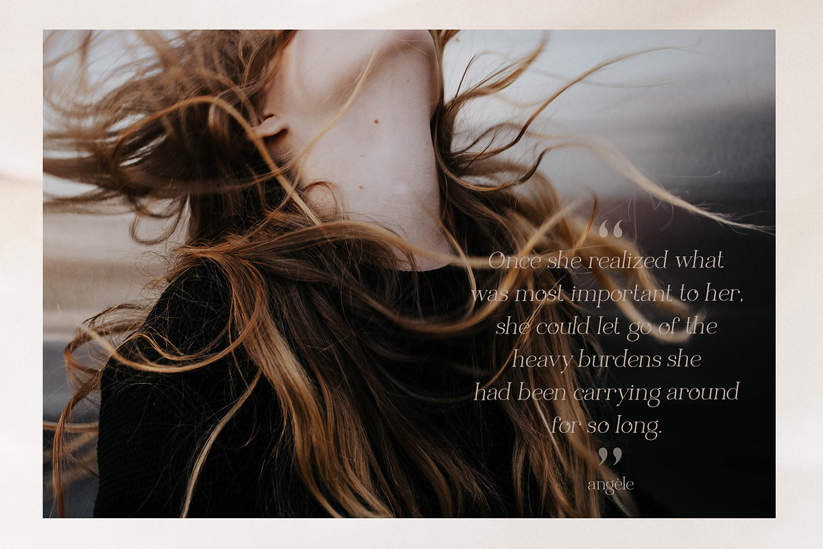 Elegant serif font family Angele, a Serif Font by Angele Kamp (Photo 7 of 9)