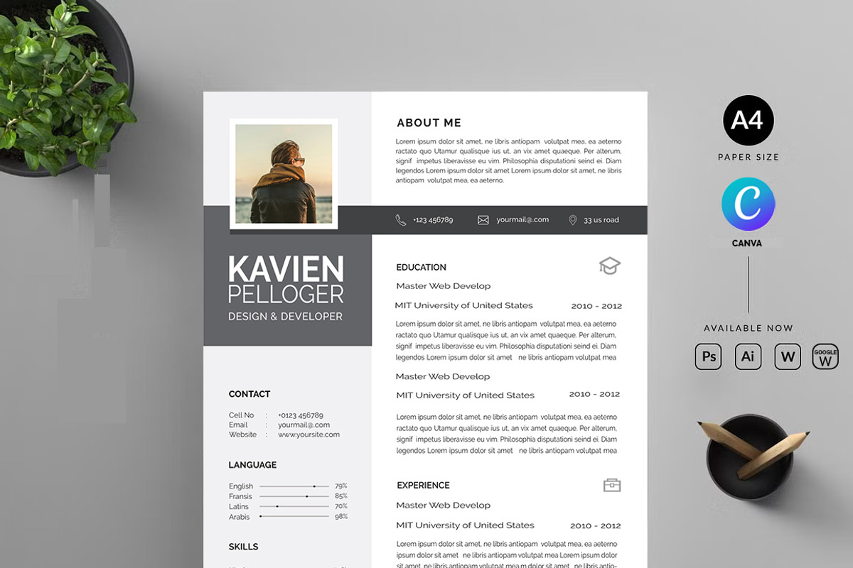 Professional Resume CV Template, a Resume Template by Blackcloud_Creations (Photo 7 of 8)