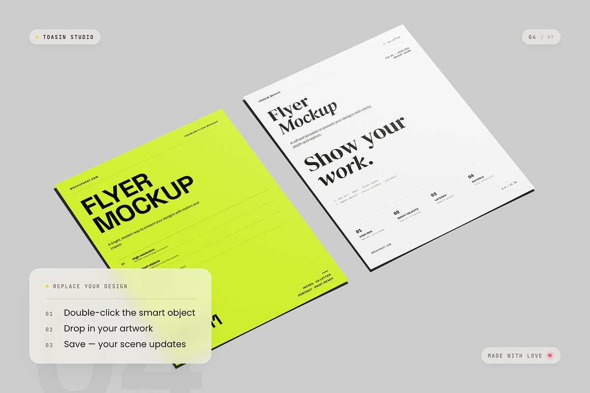 US Letter Flyer Mockup, an Advertising Mockup by Toasin Studio (Photo 4 of 7)