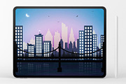 Cityscape Stamp Brushes Procreate, a Brush Add-On by aivos (Thumbnail 2 of 9)