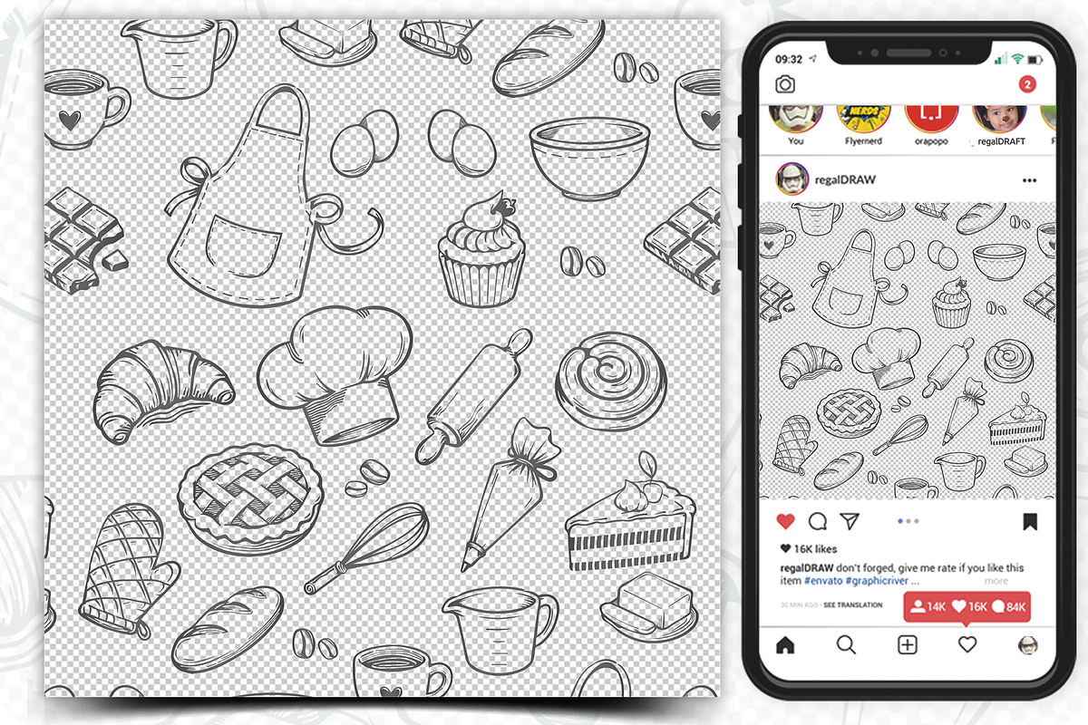 Baker Seamless Pattern Set, a Pattern Graphic by regalDRAW (Photo 3 of 3)