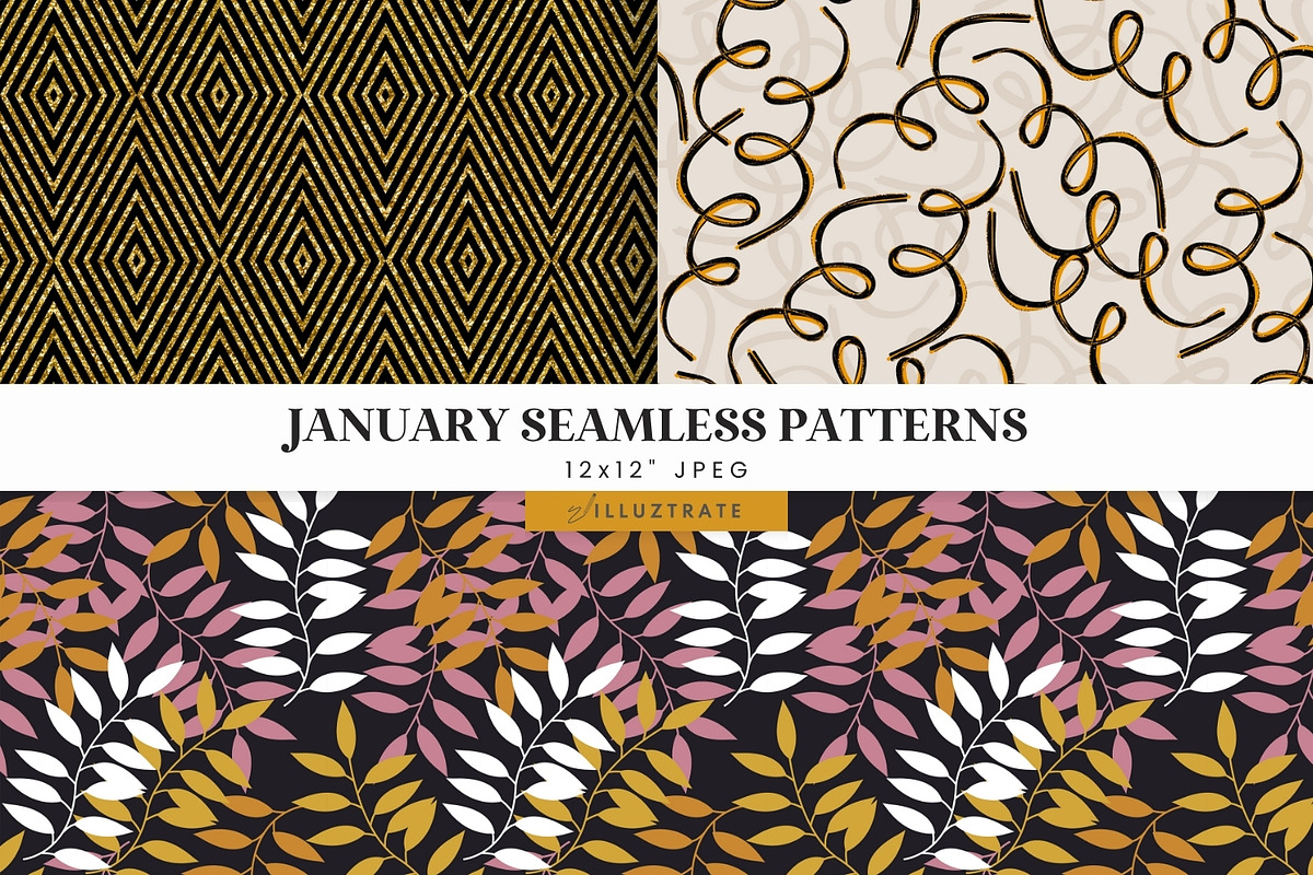 New Year Seamless Patterns, a Pattern Graphic by illuztrate (Photo 4 of 5)