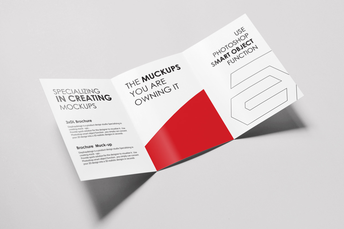 A4 or A5 Trifold Mockups, a Print Template by resumetemplathttps://d3es (Photo 6 of 11)