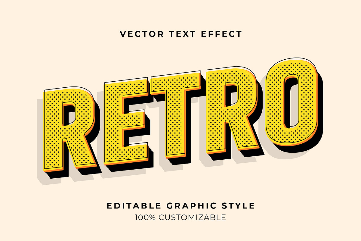 Halftone Retro Comic Text Effect