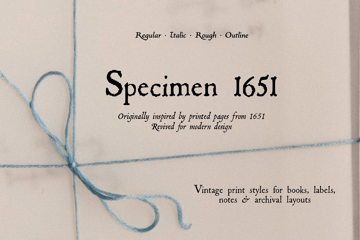 Specimen 1651: Vintage Font Family, a Serif Font by Mneme (Photo 1 of 14)