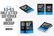 Half Letter Soft Cover Book Mockup, a Books & Magazine Mockup by SimplDesign (Thumbnail 1 of 13)