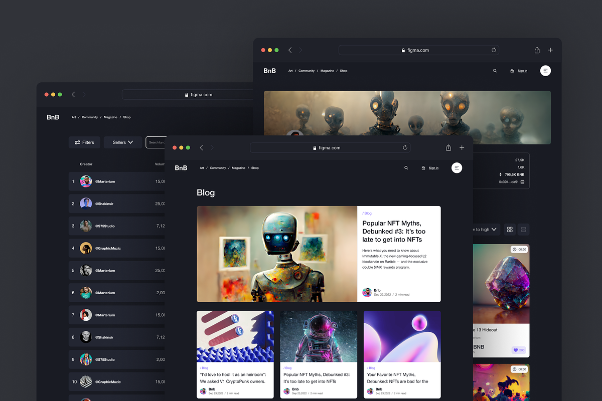 NFT Website, an UI Kit Template by Julia Shagofferova (Photo 2 of 13)