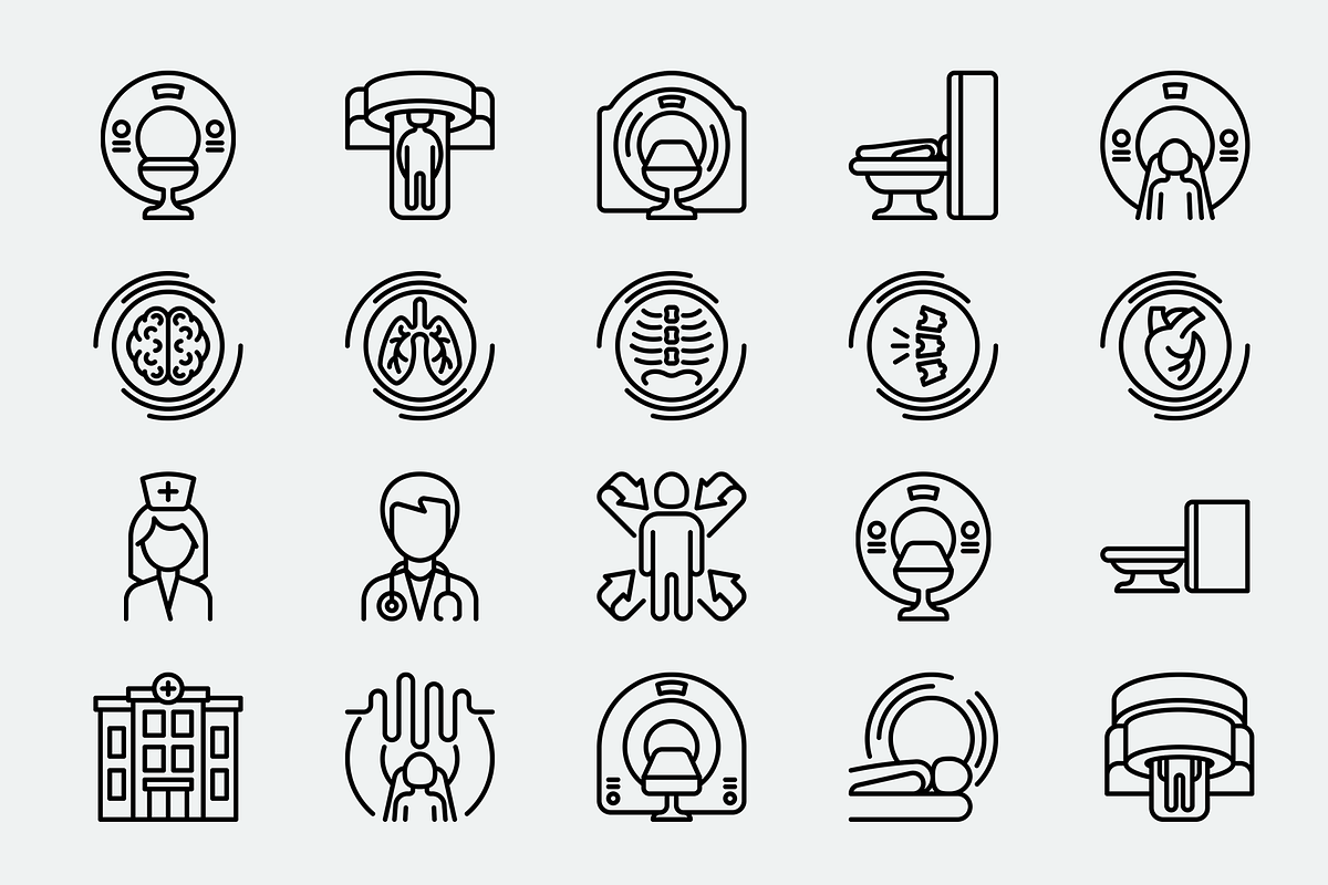 MRI Diagnostics Pixel Perfect Icons, an Outline Icon by Alex Blogoodf (Photo 4 of 11)
