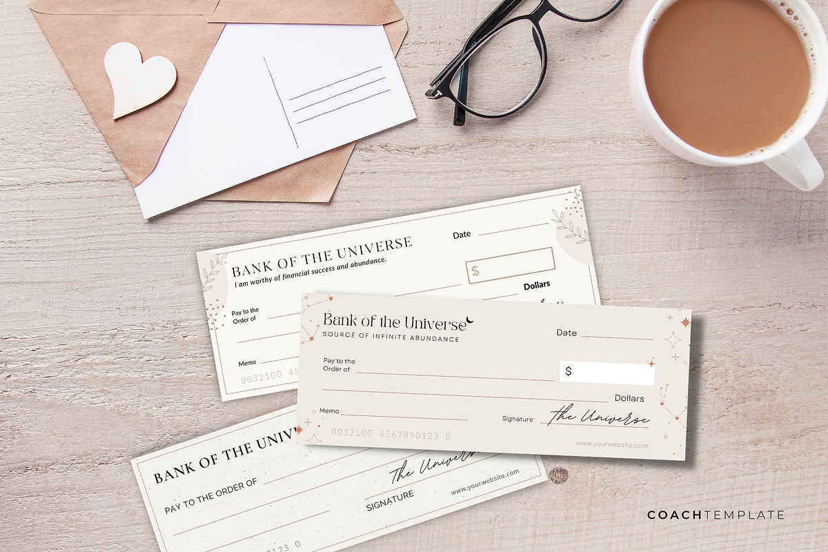 Manifesting Money Check Template, a Card Template by COACHTEMPLATE (Photo 3 of 10)