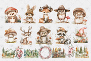 Woodland Animals Clipart Watercolor, an Illustration by BigCakeBee (Thumbnail 7 of 7)