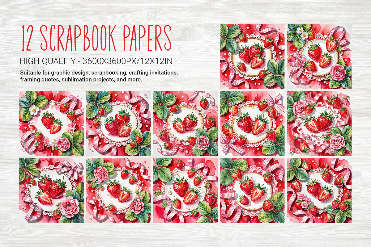 Strawberry Dreams, a Background Graphic by Curve Design (Photo 7 of 7)