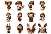 Easter Girl Clipart, a Graphic by CitraGraphics (Thumbnail 2 of 4)