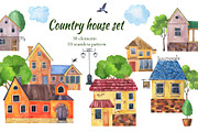 Country house set, an Illustration by Watercolor & sketches (Thumbnail 1 of 7)