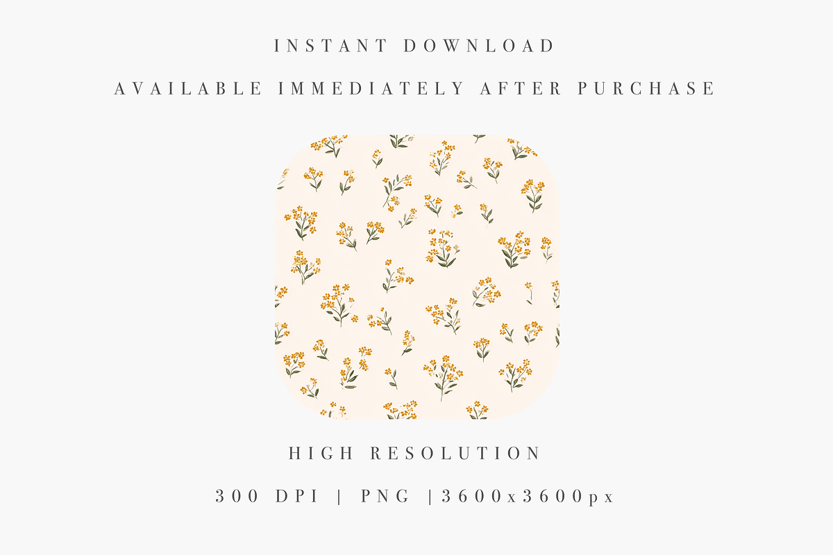 Muted Mustard Floral Seamless Patter, a Pattern Graphic by Pati Charm Studio (Photo 2 of 7)