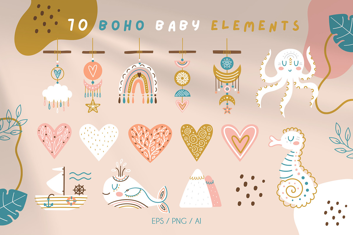 Boho baby collection, an Illustration by JuliyArt (Photo 4 of 14)