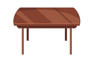 Table furniture of wood, interior, an Object Illustration by the8monkey