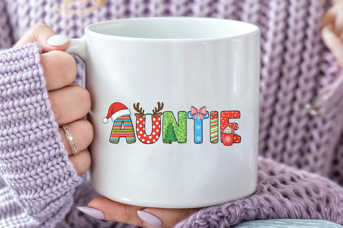 Auntie Christmas Coquette Pink Bow, an Illustration by CraftArtStudio (Photo 3 of 4)