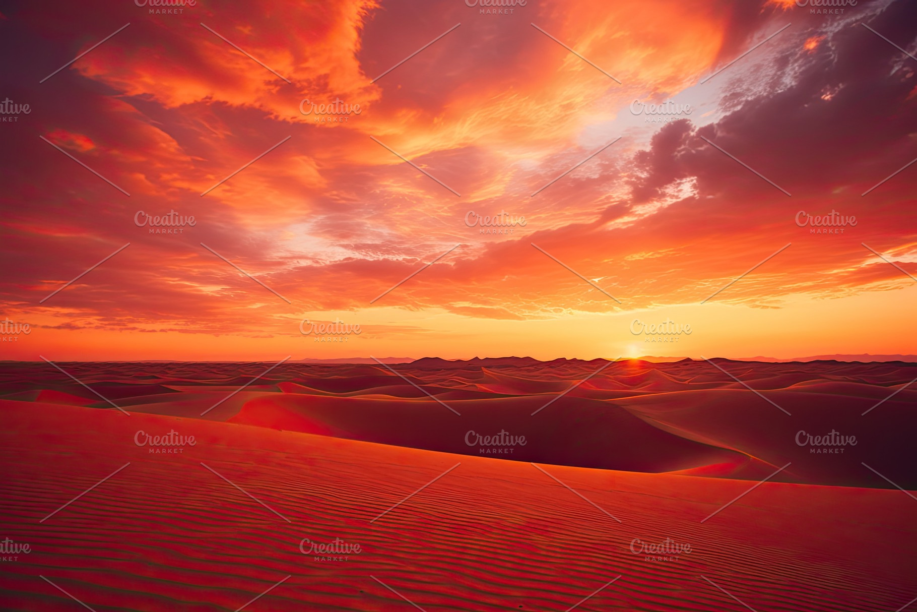 Sunset over the sand dunes in the Sa, a Photo by Iftikhar Alam