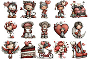 Whimsical Valentine's Day Clipart, an Illustration by OK Design (Thumbnail 3 of 6)