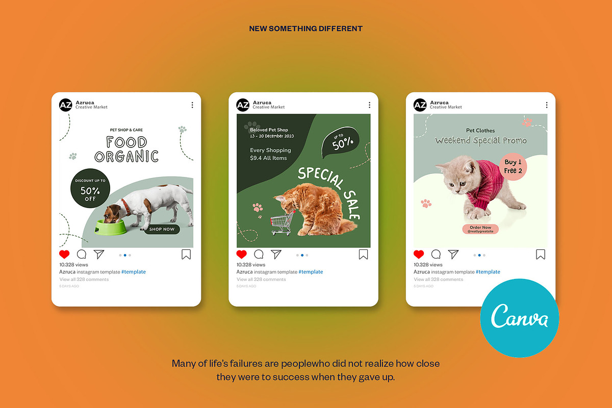Pet Shop Instagram | CANVA Template, a Social Media Template by Azruca (Photo 4 of 17)