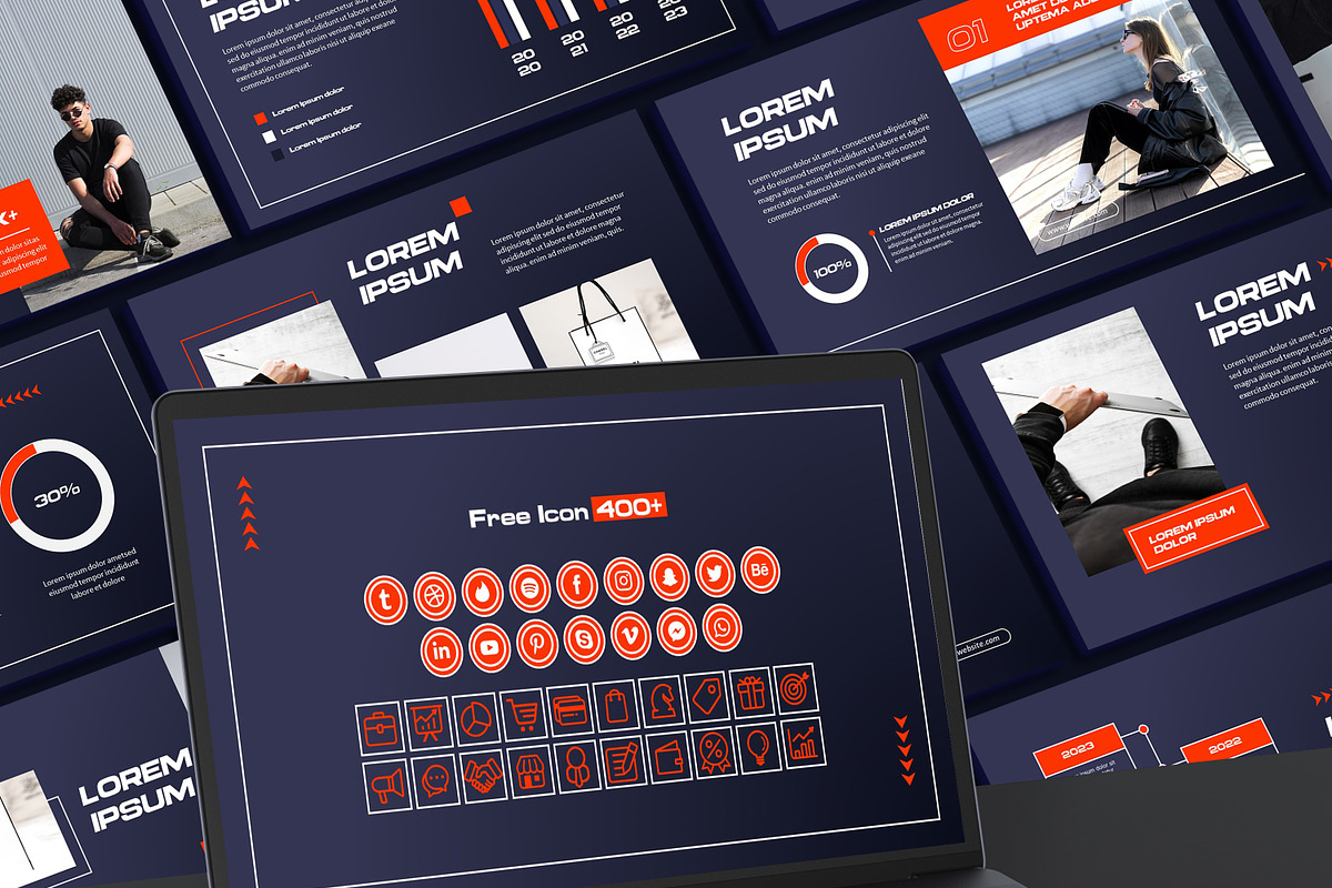 Red Modern Powerpoint Template, a Presentation Template by SKY CREATION