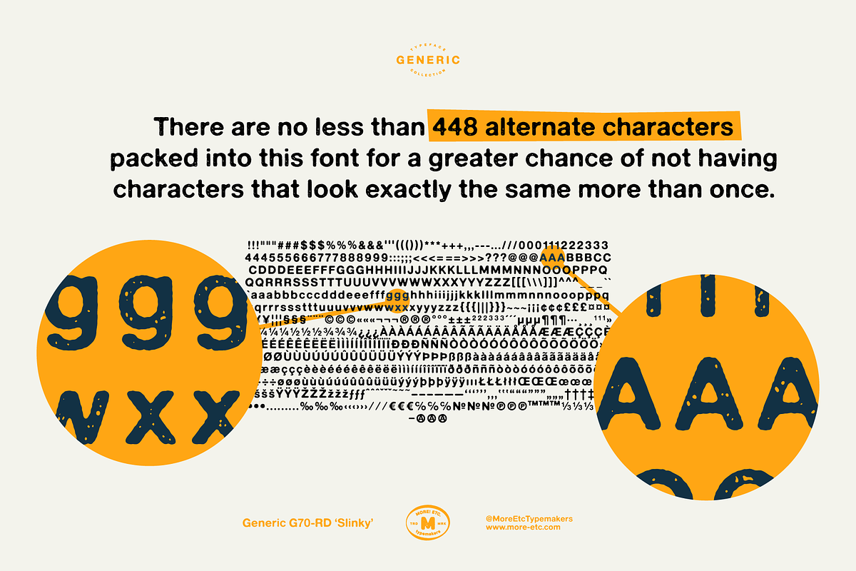 Generic G70-RD 'Slinky', a Sans Serif Font by More Etc. Studios (Photo 6 of 8)