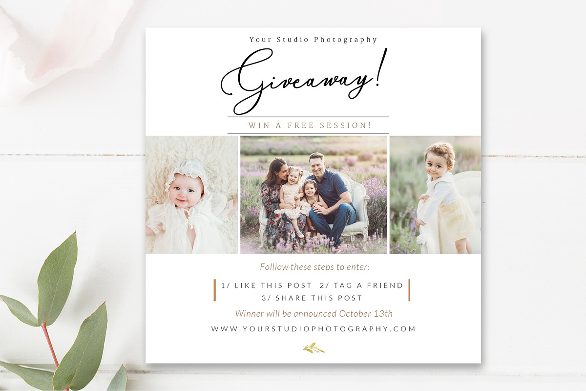Giveaway Template for PS + Canva, a Flyer Template by By Stephanie Design