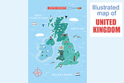 Illustrated Map of United Kingdom, an Illustration by Milota (Thumbnail 3 of 3)