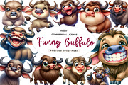 Funny Buffalo Clipart, an Illustration by CreationArt (Thumbnail 1 of 5)