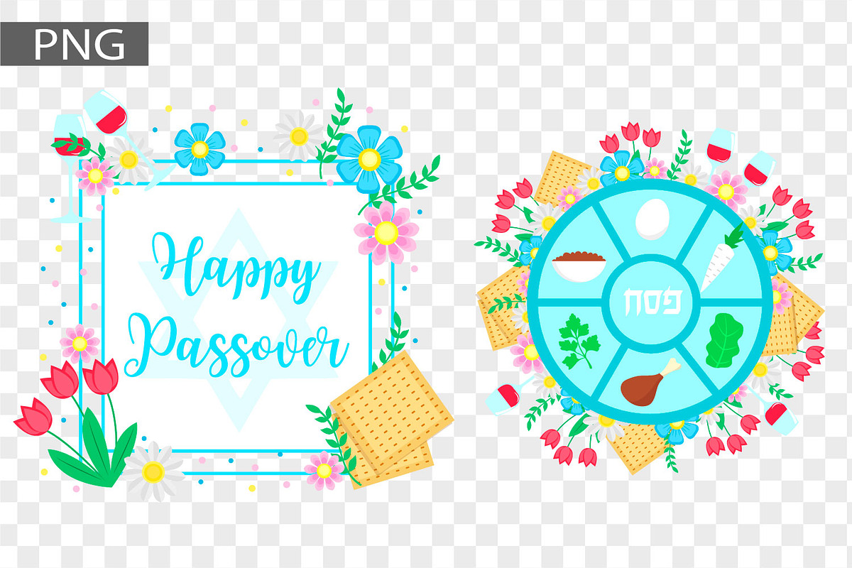 Jewish holiday Passover collection, a Card Template by PatapovaVika (Photo 6 of 6)