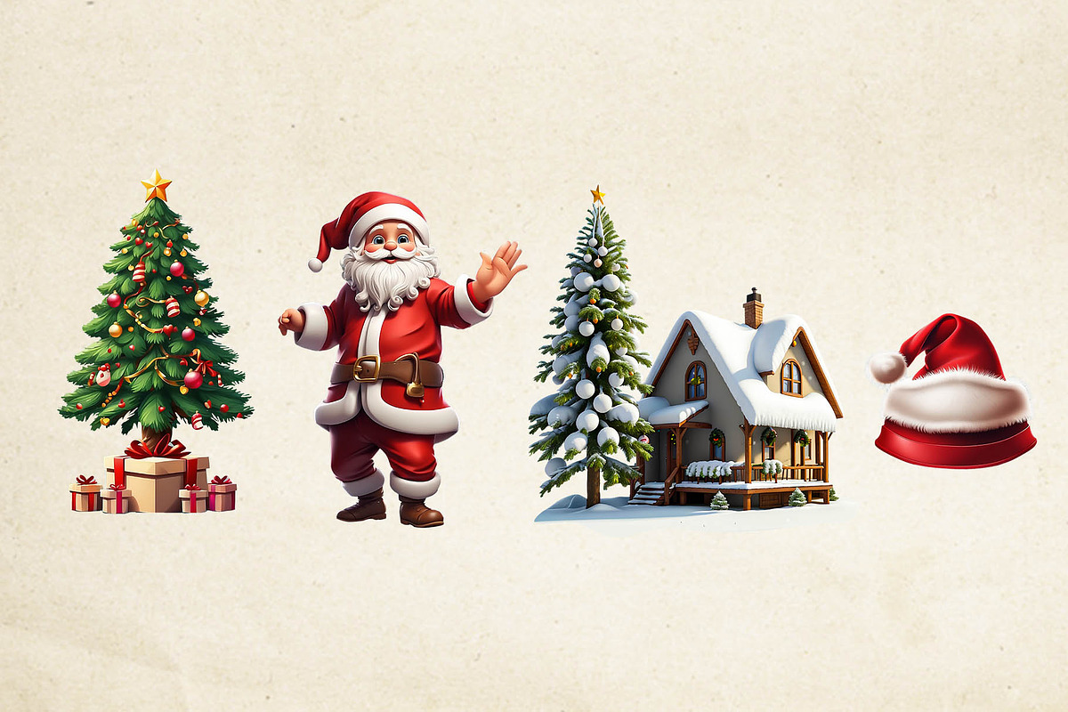 Merry Christmas Clipart Characters, an Object Graphic by Black Spade Design (Photo 2 of 4)