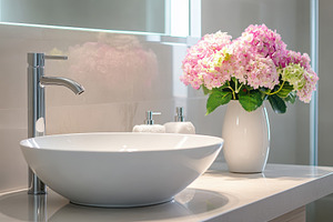 Modern luxury bathroom featuring, a Photo by Pavel_design