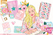 Planner girl clipart, an Illustration by Libby Wishes (Thumbnail 7 of 10)