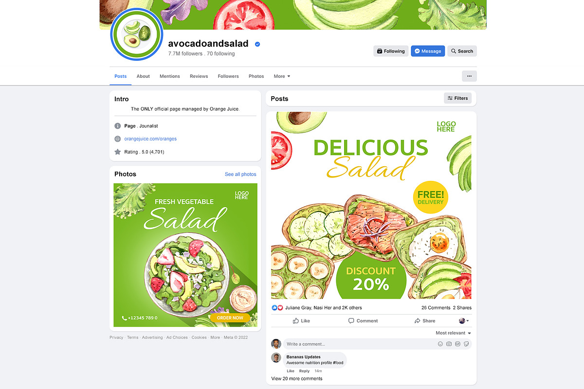 Avocado and Salad Watercolor, a Food Illustration by CreativeValuation (Photo 8 of 11)