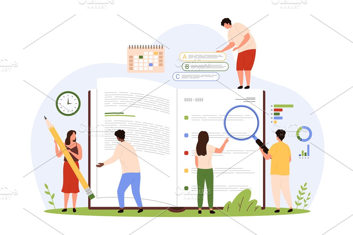 Information analysis, data, an Education Illustration by Flashvector