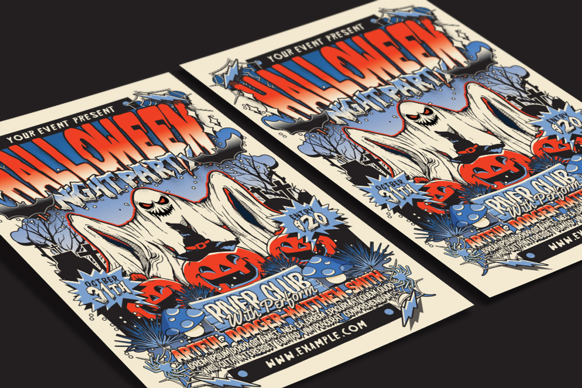 Halloween Night Party Flyer, a Flyer Template by Muhamad Iqbal hidayat (Photo 3 of 4)