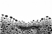 60 Daisy Flower Field Silhouette, a Seasonal Illustration by Amazin_art (Thumbnail 34 of 35)