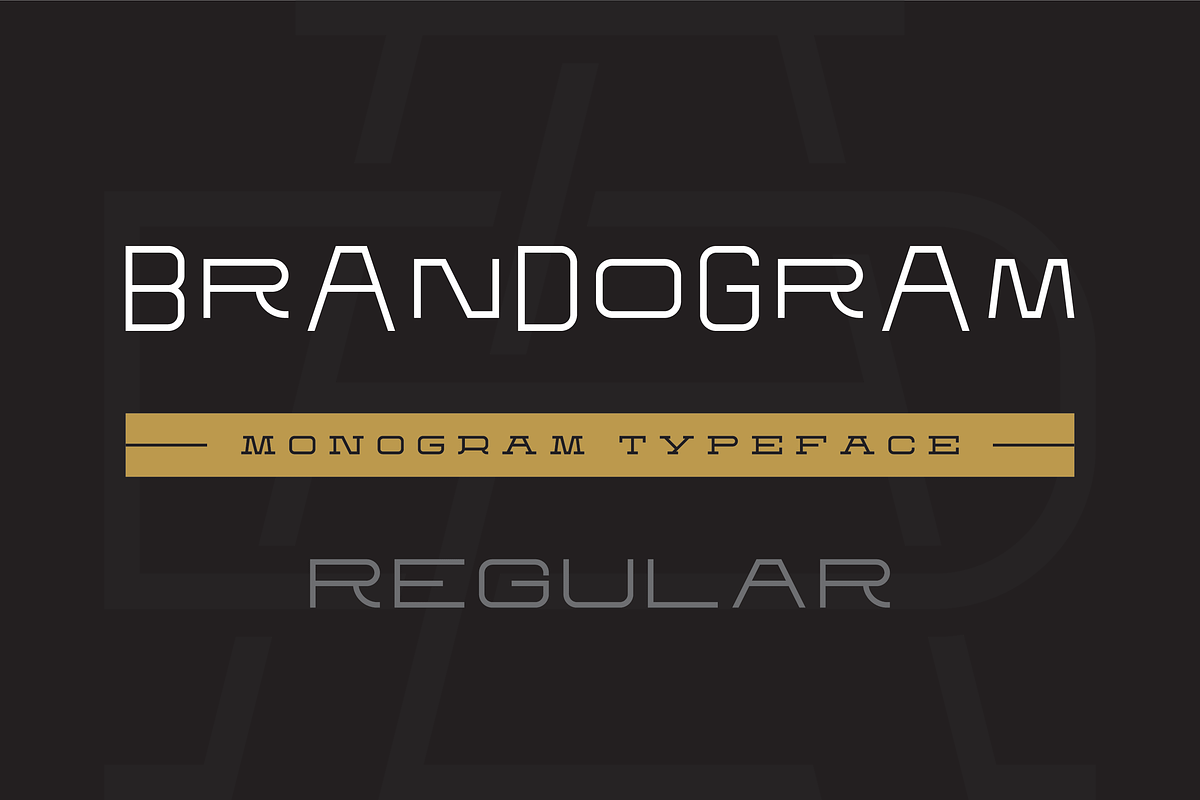 Brandogram Regular Monogram Typeface, a Slab Serif Font by Bogdan Casota (Photo 1 of 6)