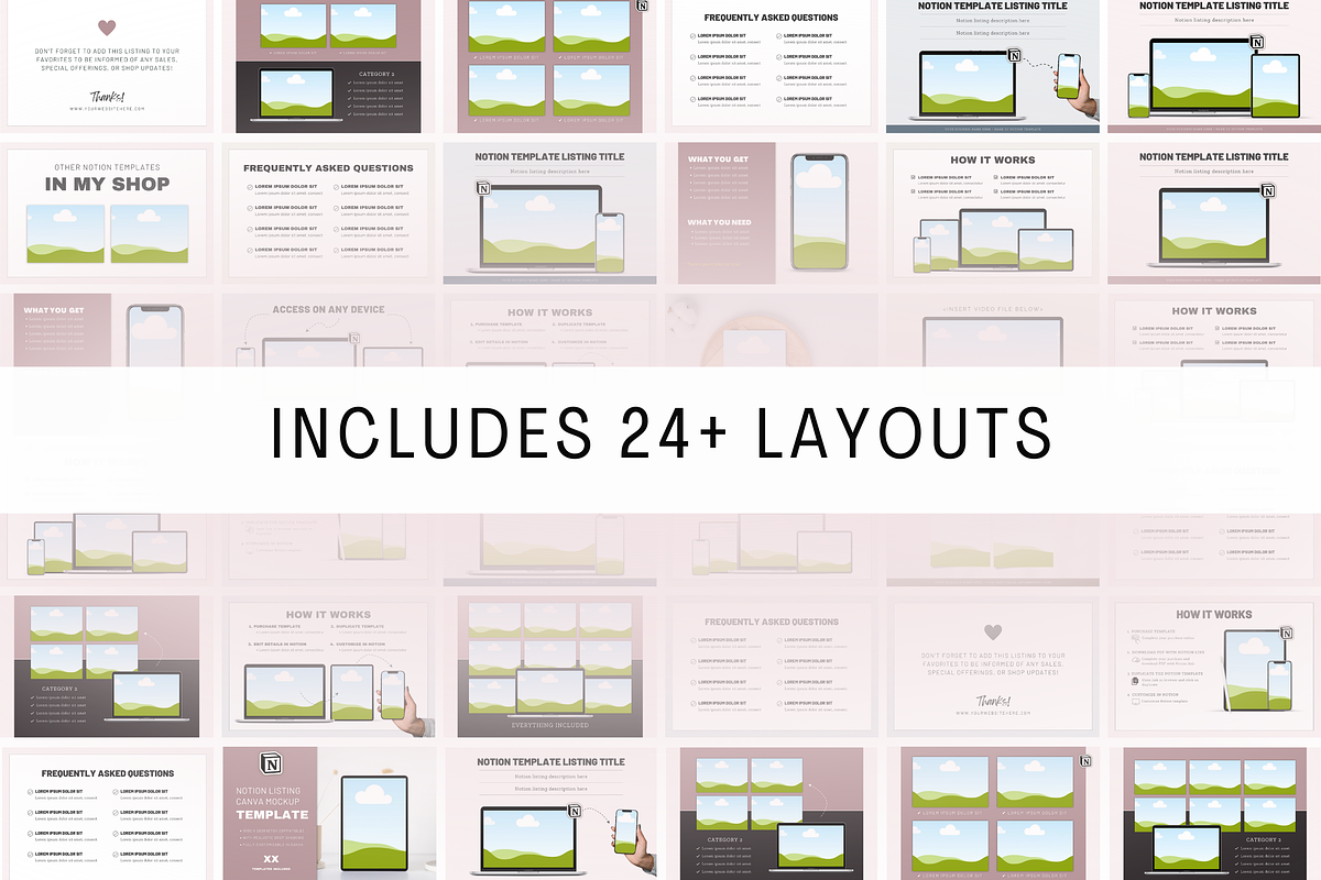 Digital Product Mockup -Notion Canva, a Merchandise Mockup by Designs by Darowan (Photo 9 of 10)