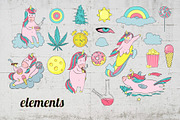 Vector cannabis & unicorns patterns, a Background Graphic by lenavetka87 (Thumbnail 7 of 10)