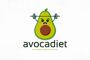 Healthy Avocado Gym Logo Template, a Branding & Logo Template by vectorwithin (Thumbnail 1 of 4)