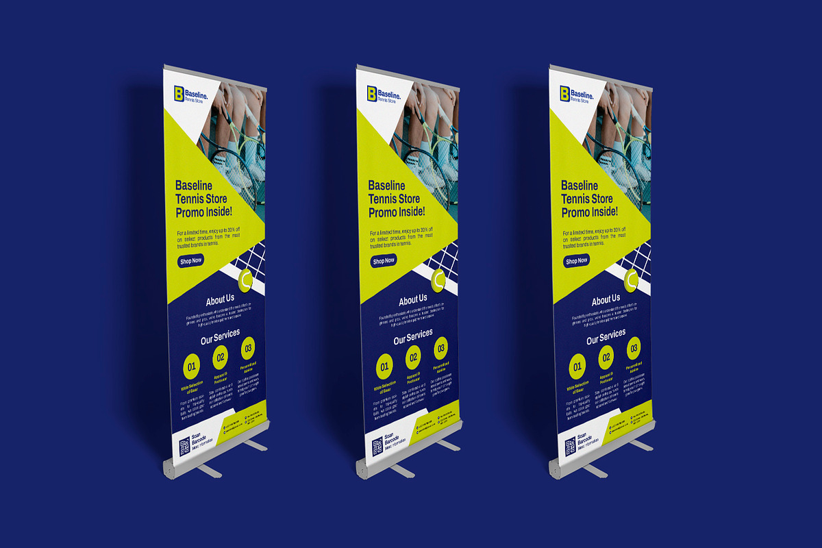 Baseline Tennis - Roll Up Banner, a Print Template by Esensifiksi.studio (Photo 2 of 2)
